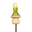 Cottage Garden Stake, Friendly Frog Plant Pick with Display Bucket, 15"H