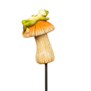 Cottage Garden Stake, Friendly Frog Plant Pick with Display Bucket, 15"H