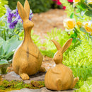 Wood Look Ceramic Rabbit, Standing