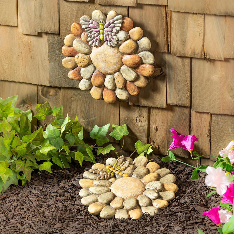 Dragonfly & Butterfly Rock Garden Stones , 2 Asst