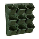 Outdoor Wall Planter with Drainage Pipe, 9 Planters
