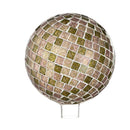 10" Mosaic Glass Gazing Ball, Purple & Green Tiles