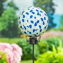 10" Mosaic Glass Gazing Ball, Blue Cobblestone