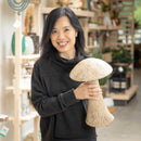 15" Wood Look Mushroom Statuary