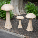 15" Wood Look Mushroom Statuary