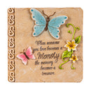 Memorial Butterfly Square Garden Stone, 11"L x 11"H