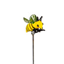 Pollinator Garden Stake, Bee Glass Plant Pick, 15"