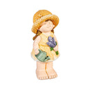 Garden Girl With Purple Flower Statue, 16"H