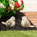 Resin Stone Birds With Pebble Wings Statue, 5"H