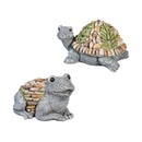Stone Like Frog & Turtle Statue., 6"H