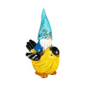 Resin Gnoms Riding On Bird Statue, 8"H