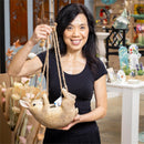 Rabbit Hanging Planter with Jute