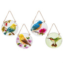 Cottage Garden Suncatcher, Round Hand-painted, 4.5", CDU