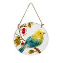 Cottage Garden Suncatcher, Round Hand-painted, 4.5", CDU