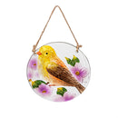 Cottage Garden Suncatcher, Round Hand-painted, 4.5", CDU