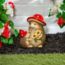 Garden of Wonder Garden Statue, Resin Mushroom Hedgehog Family, 7"H