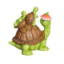 Palm Beach Garden Statue, Resin Turtle With Kids, 7"H