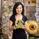 Palm Beach Garden Statue, Resin Turtle With Kids, 7"H