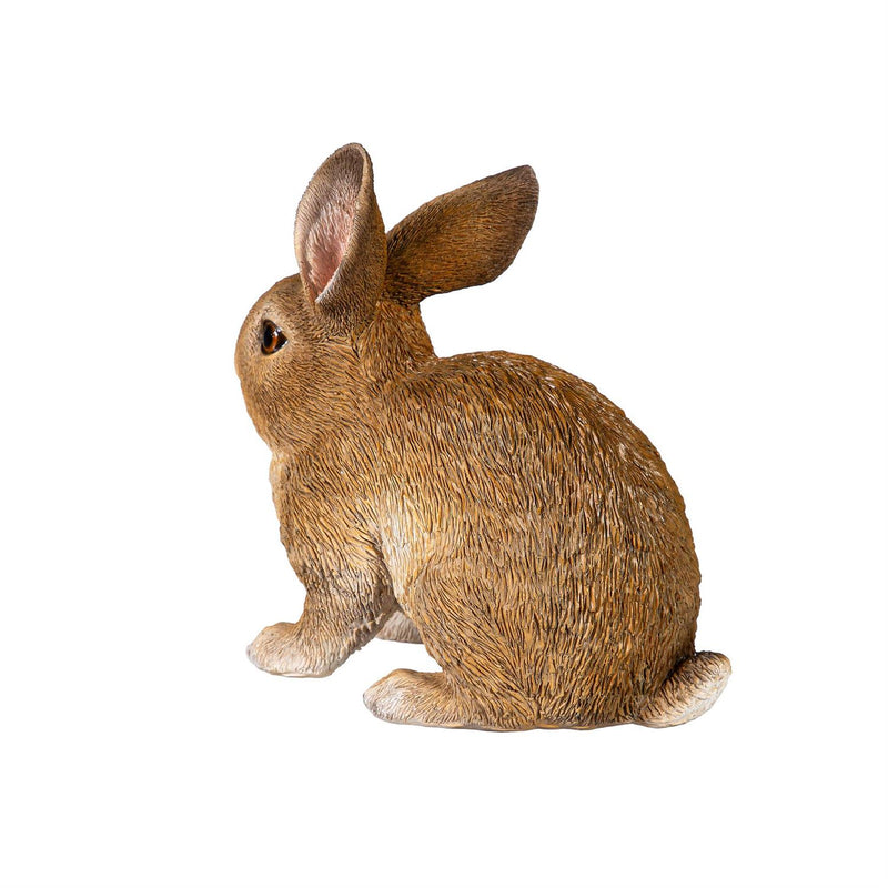 Resin Brown Rabbit Statue, 9"H
