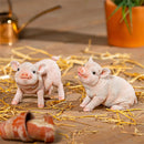 Petal & Plow Garden Statue, Resin Happy Pig Statue, 5"H