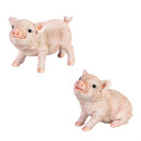 Petal & Plow Garden Statue, Resin Happy Pig Statue, 5"H
