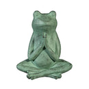 Pollinator Garden Statue, Praying Verdigris Frog Statue, 11"H