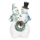 Season to Sparkle Garden Statue, Resin Garden Statue, Frosted Snowmen, 15.5"H
