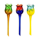 Tulip Shaped Artglass Watering Globe, 3 Asst, 12 PC CDU