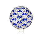 10" Mosaic Glass Gazing Ball, Blue Flower