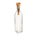 Long Clear Vase with Pot-Shaped Terracotta Top