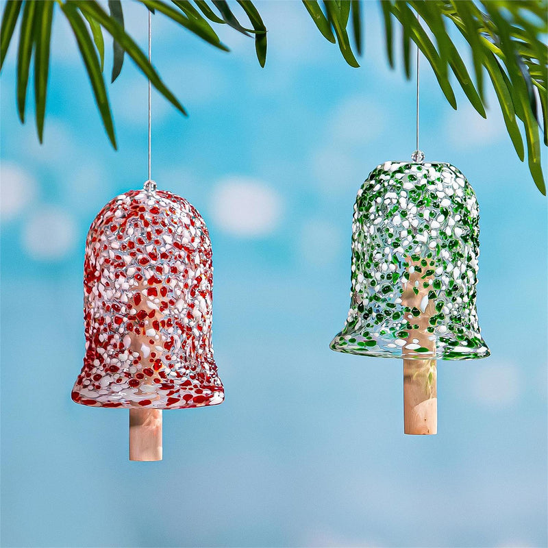 Christmas Vacation Garden Accent, Garden Bell, Glass Confetti, Asst of 2