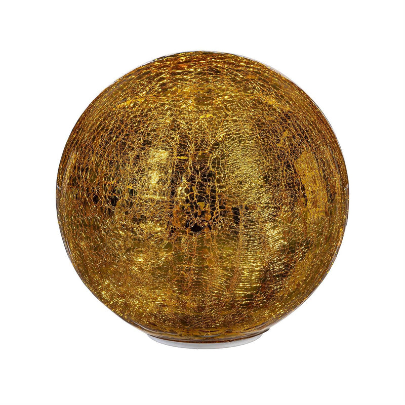 VivaStyle Gazing Ball, LED Crackle Glass Decorative Ball, 8"H,  Asst of 2