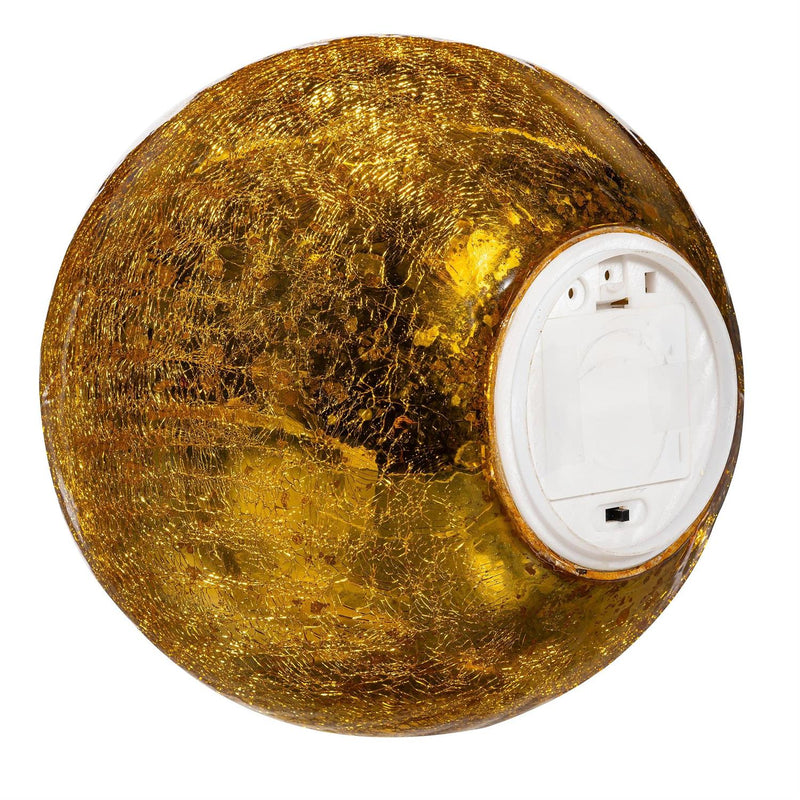 VivaStyle Gazing Ball, LED Crackle Glass Decorative Ball, 8"H,  Asst of 2