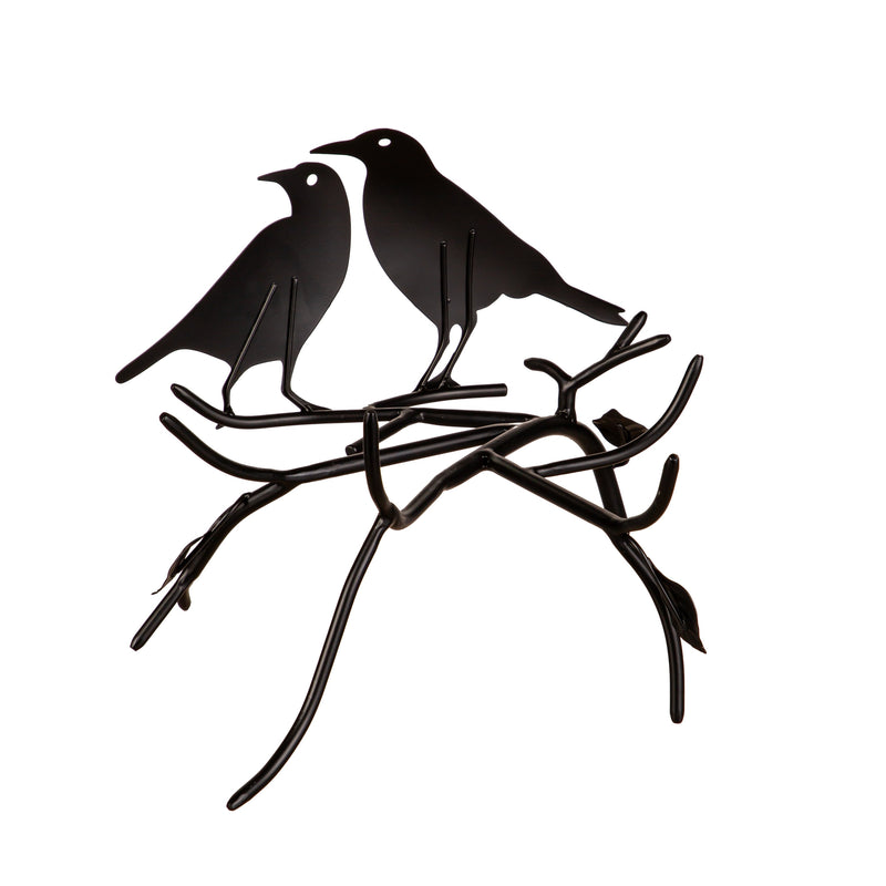 Halloween Pumpkin Holder with Ravens On Branch,87971