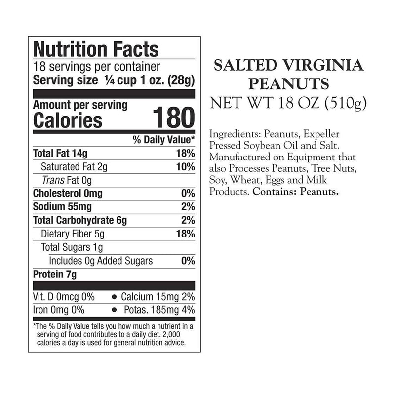 Salted Virginia Extra Large  Peanuts, 18oz