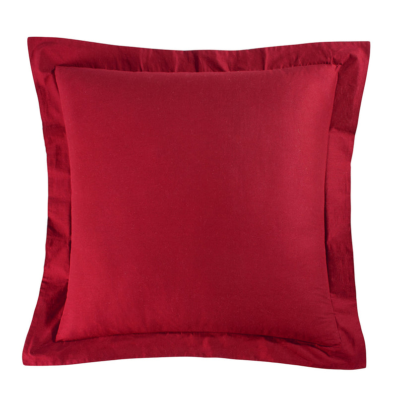 Solid Red Euro Sham