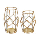 Bamboo and Glass Lanterns, Set of 2