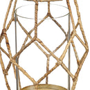 Bamboo and Glass Lanterns, Set of 2