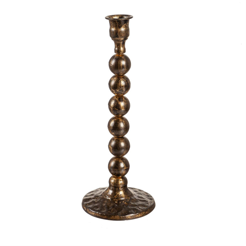 Metal Candlestick Holder with Bead Design, Set of 2