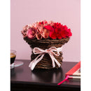 Woodchip Ombre Floral Rattan Basket Table Décor