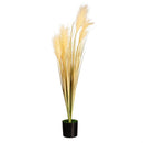 39" Potted Artificial Pampas Grass with Faux Moss, White