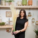 39" Potted Artificial Pampas Grass with Faux Moss, White