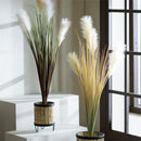 39" Potted Artificial Pampas Grass with Faux Moss, Purple