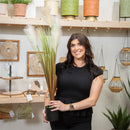 39" Potted Artificial Pampas Grass with Faux Moss, Purple