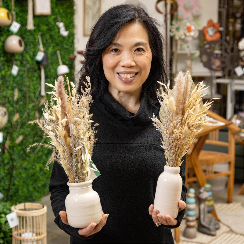 Dried Pampas Grass Arrangement in Vase, 16"H