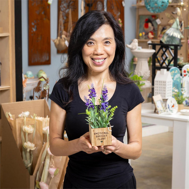 Spring Blooms in LED Wooden Pot