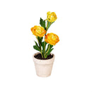 Hop Into Spring Faux Floral Table Decor Artificial Ranunculus in Cement Look Pot, In Wood Crate CDU