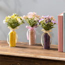 Floral Artificial in Glass Vase with Bow Table decor in CDU, 8"H