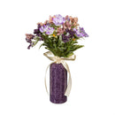 Floral Artificial in Glass Vase with Bow Table decor in CDU, 8"H