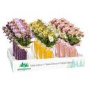 Floral Artificial in Glass Vase with Bow Table decor in CDU, 8"H